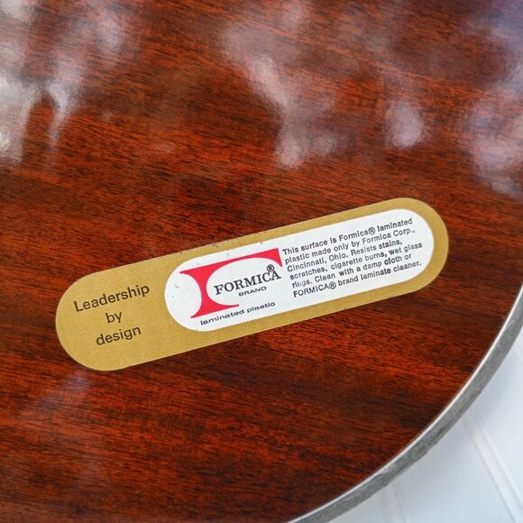 Pair of Vintage MCM Formica Laminated Serving Trays Silverplate Sides Platters - Picture 6 of 11